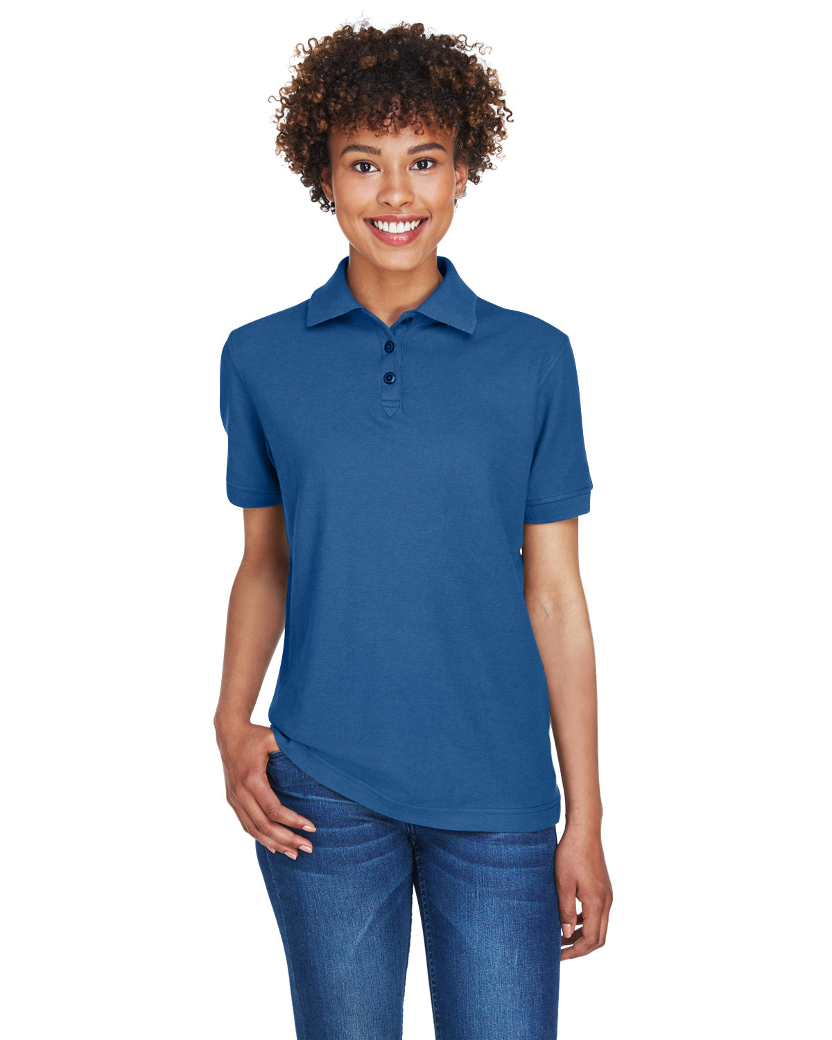 Women's Whisper Piqué Polo - Indigo