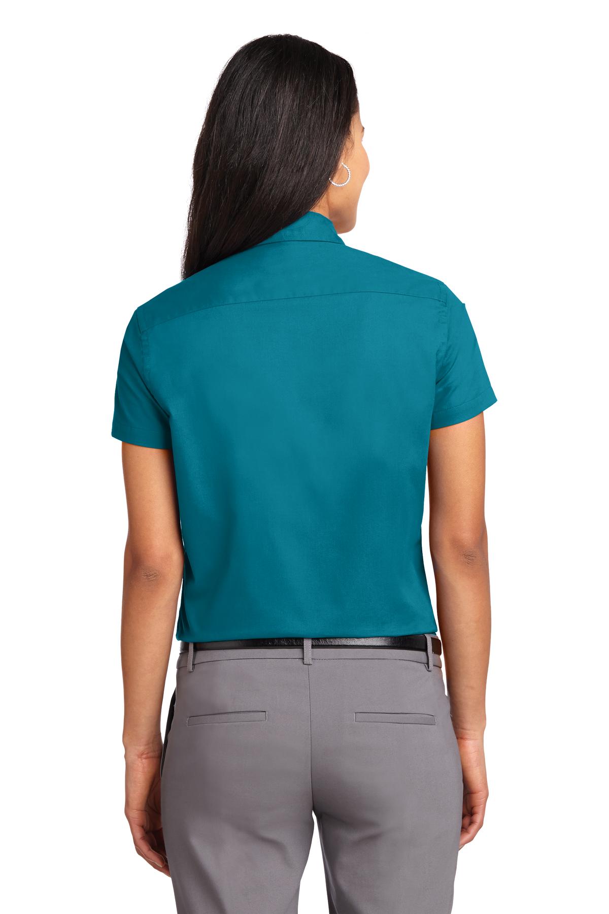 Women's Short Sleeve Easy Care Shirt - Teal Green