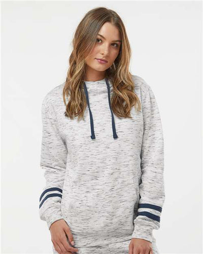 J. America 8674 White/ Navy — on model front