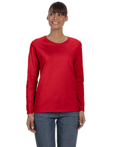 Ladies' Heavy Cotton™ 5.3 oz. Long-Sleeve T-Shirt - Red