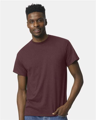 Gildan 8000 Dark Maroon — on model front