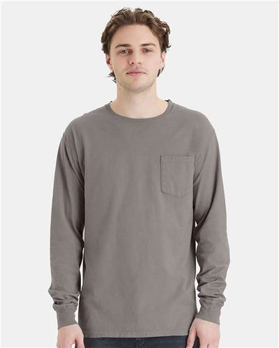 ComfortWash by Hanes GDH250 Concrete Grey — on model front