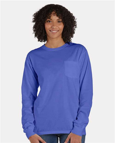 ComfortWash by Hanes GDH250 Deep Forte Blue — on model front