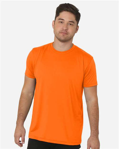 Bayside 5300 Bright Orange — on model front