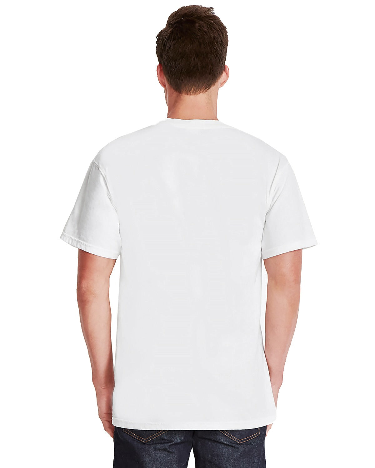 Unisex Inspired Dye Crew with Pocket - White