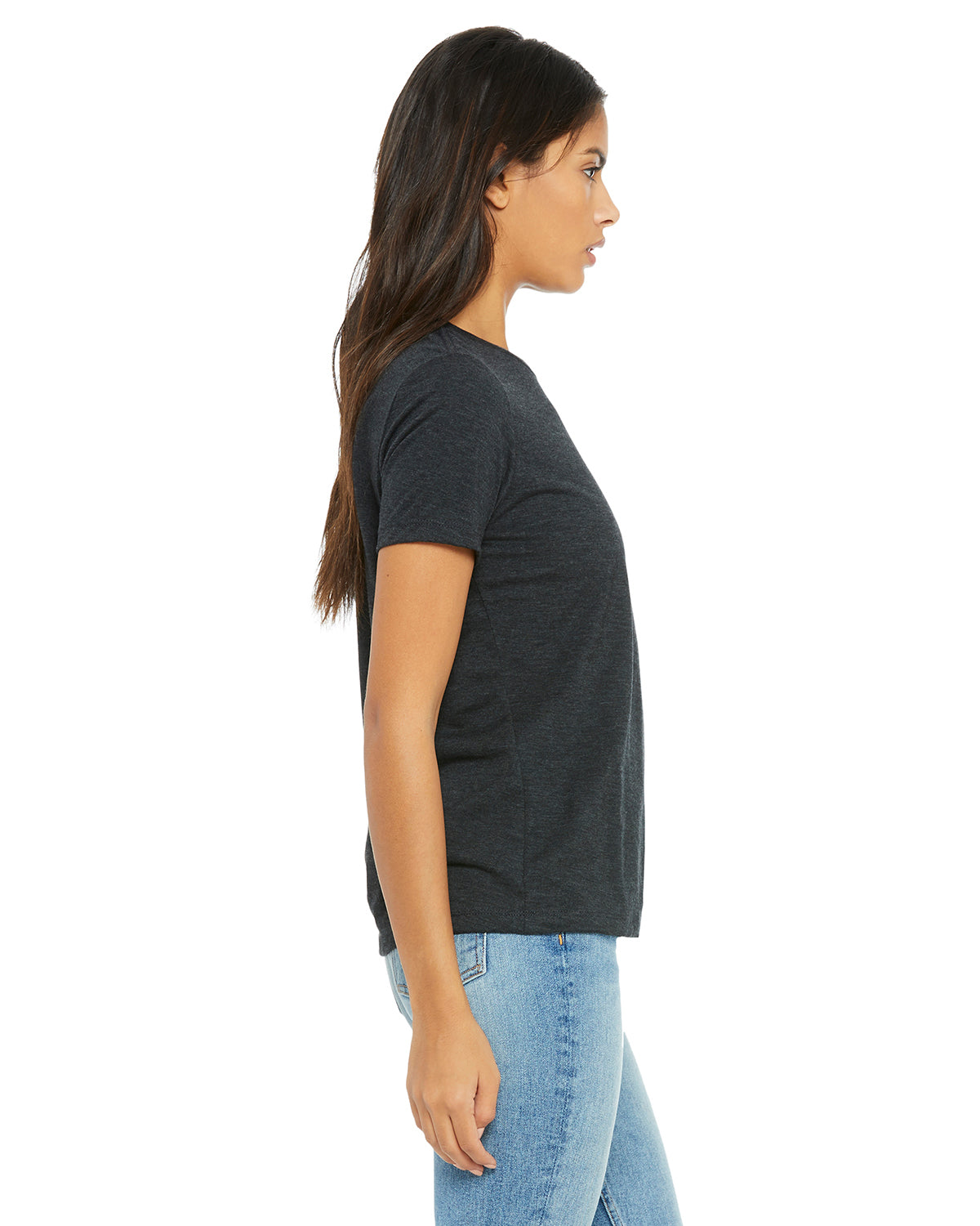 Women's Triblend Relaxed Jersey Short-Sleeve T-Shirt - Charcoal Black Triblend