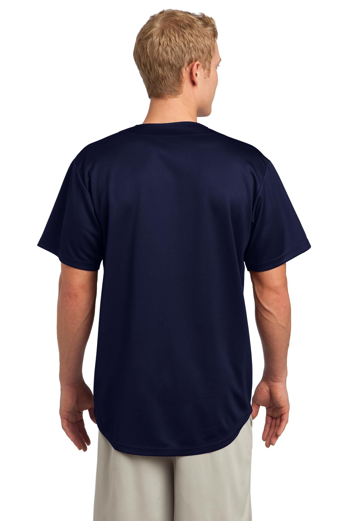 Unisex PosiCharge Tough Mesh Full-Button Jersey - True Navy