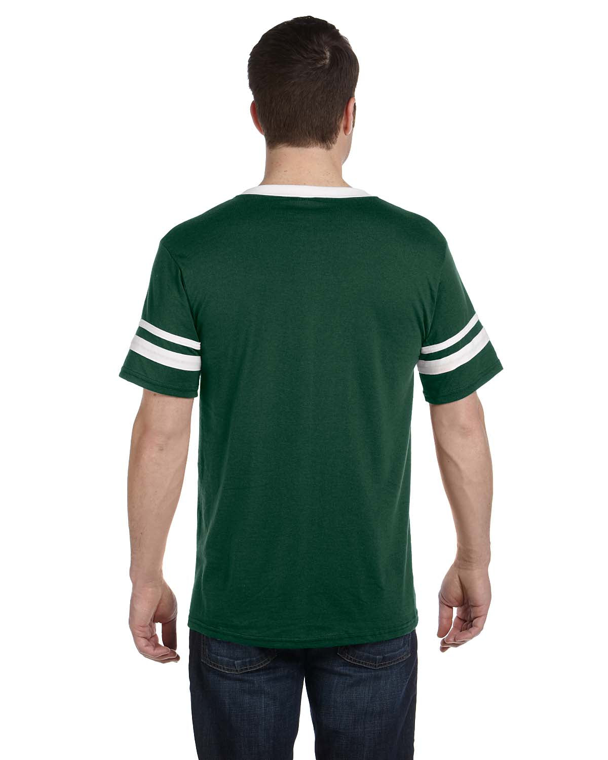 Unisex Sleeve Stripe Jersey - Dark Green / White