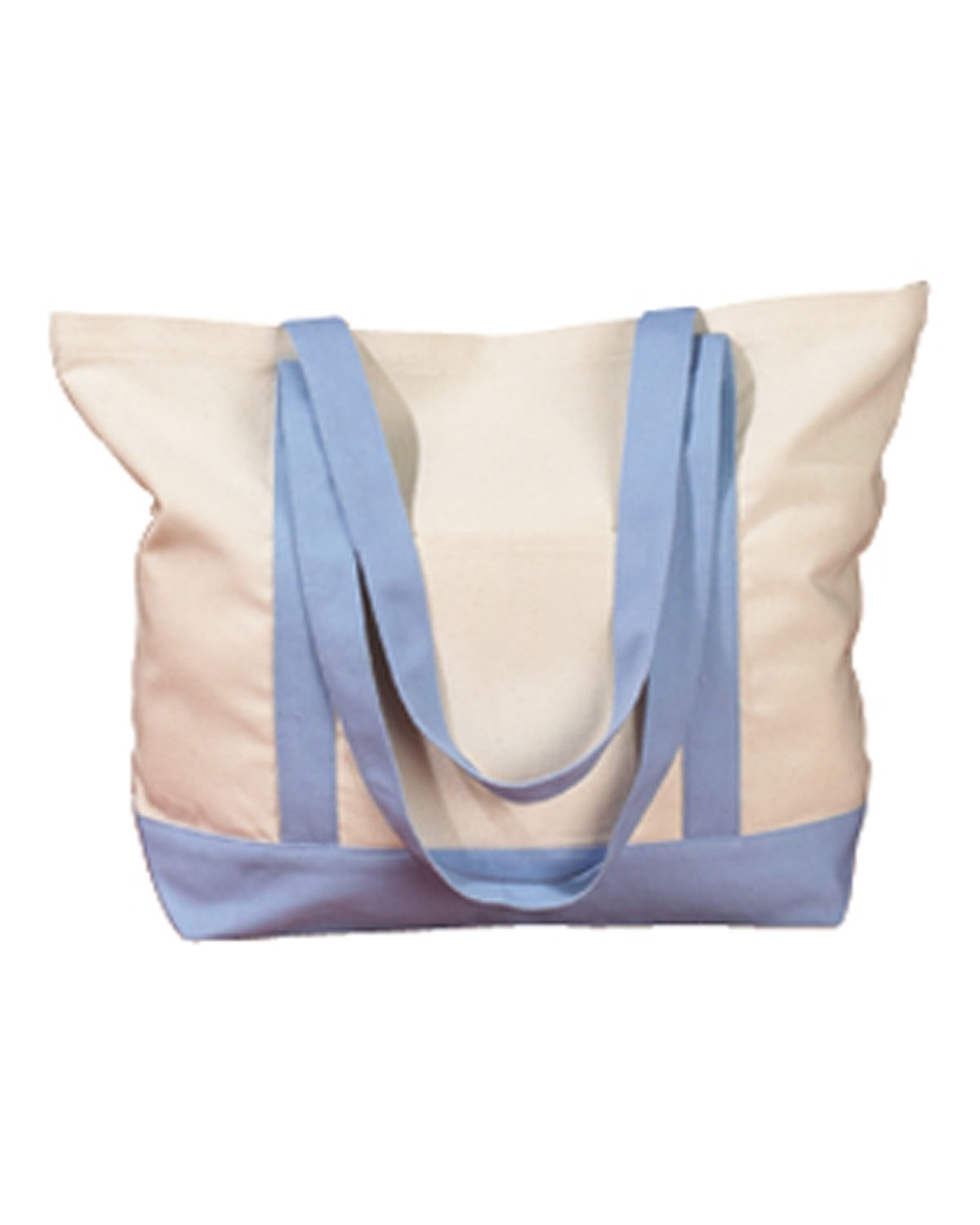 Canvas Boat Tote - Natural / Light Blue