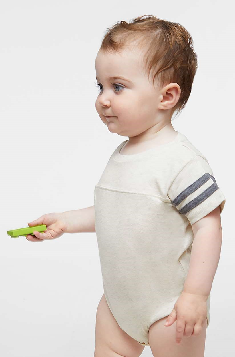Infant Football Bodysuit - Natural Heather / Granite Heather