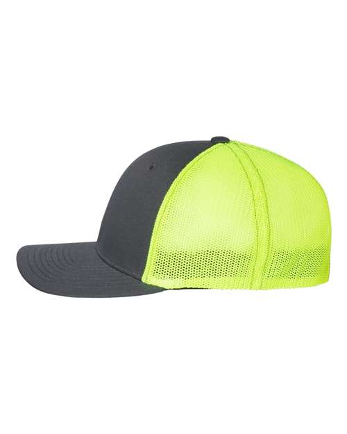 Richardson 110 Charcoal/ Neon Yellow — direct side