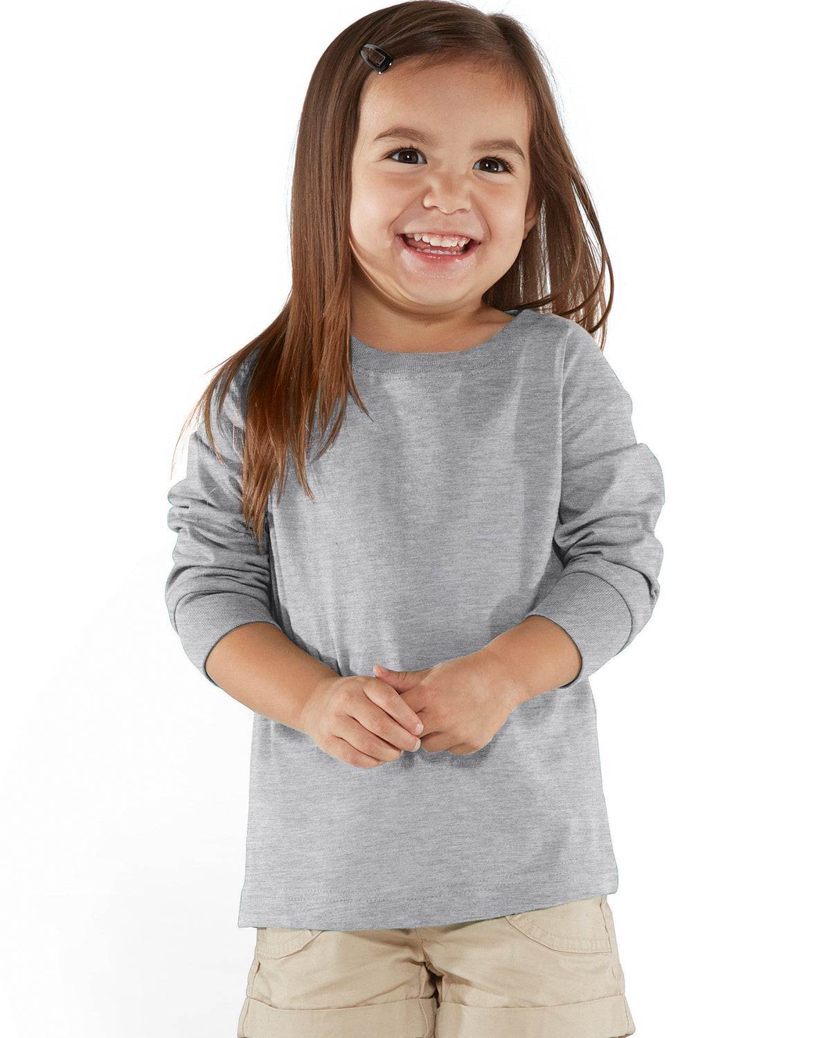 Toddler Long-Sleeve Fine Jersey T-Shirt - Heather