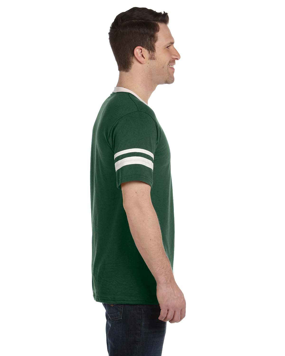 Unisex Sleeve Stripe Jersey - Dark Green / White