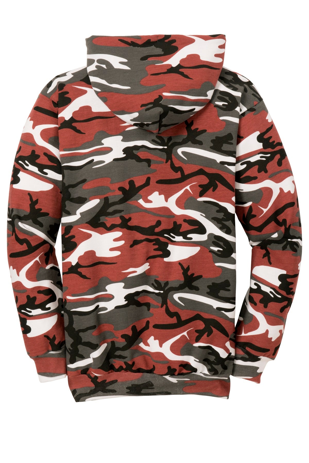 Unisex Core Fleece Camo Pullover Hoodie - Red Camo