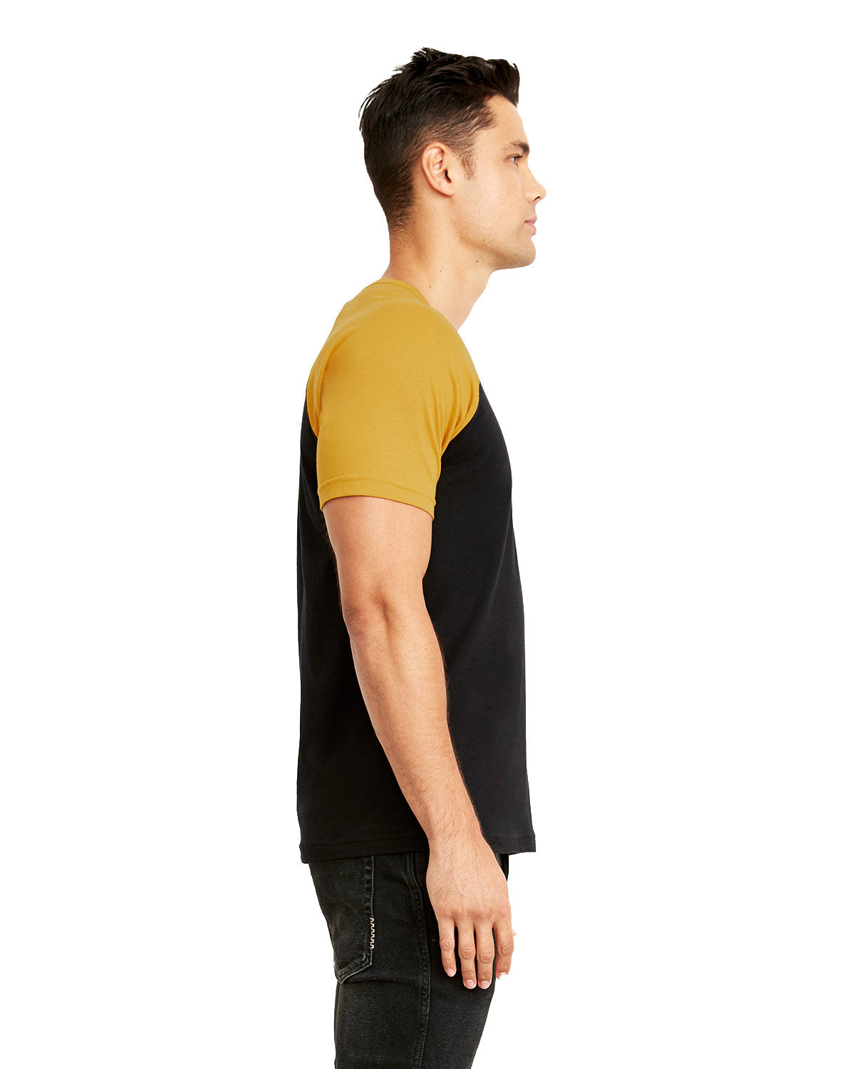 Unisex Raglan Short-Sleeve T-Shirt - Antique Gold / Black