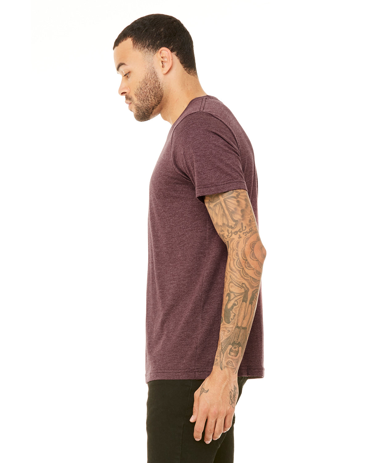 Unisex Heather CVC T-Shirt - Heather Maroon
