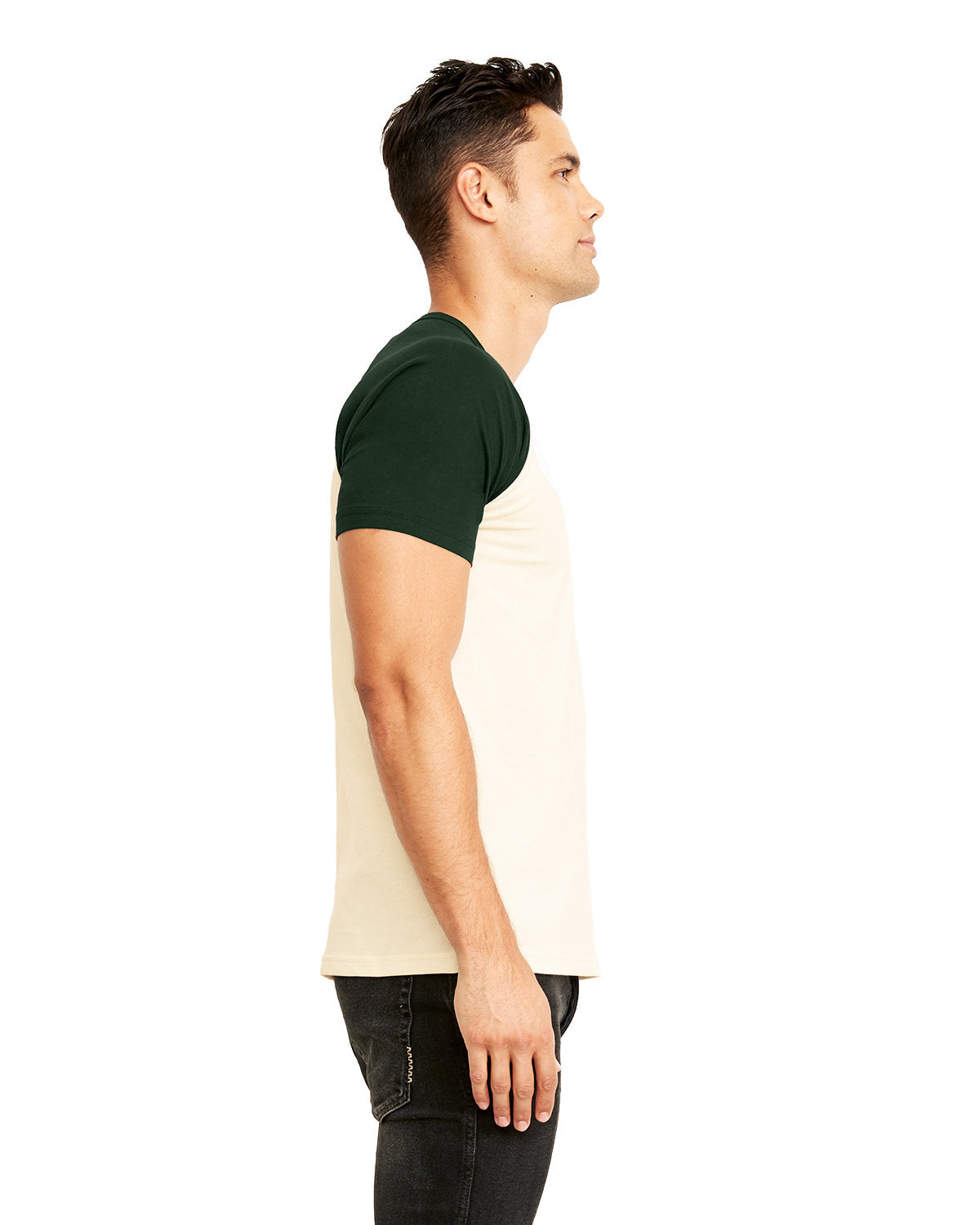 Unisex Raglan Short-Sleeve T-Shirt - Forest Green / Natural