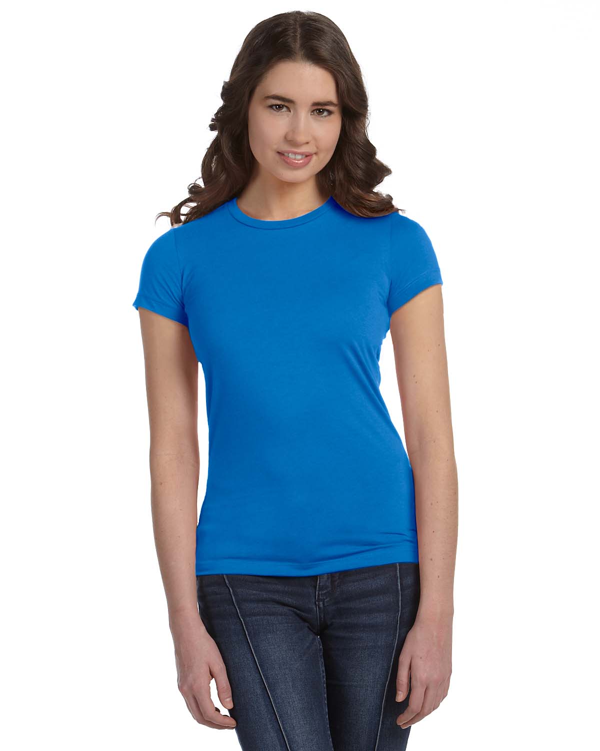 Women's Cotton/Polyester Tee - Neon Blue
