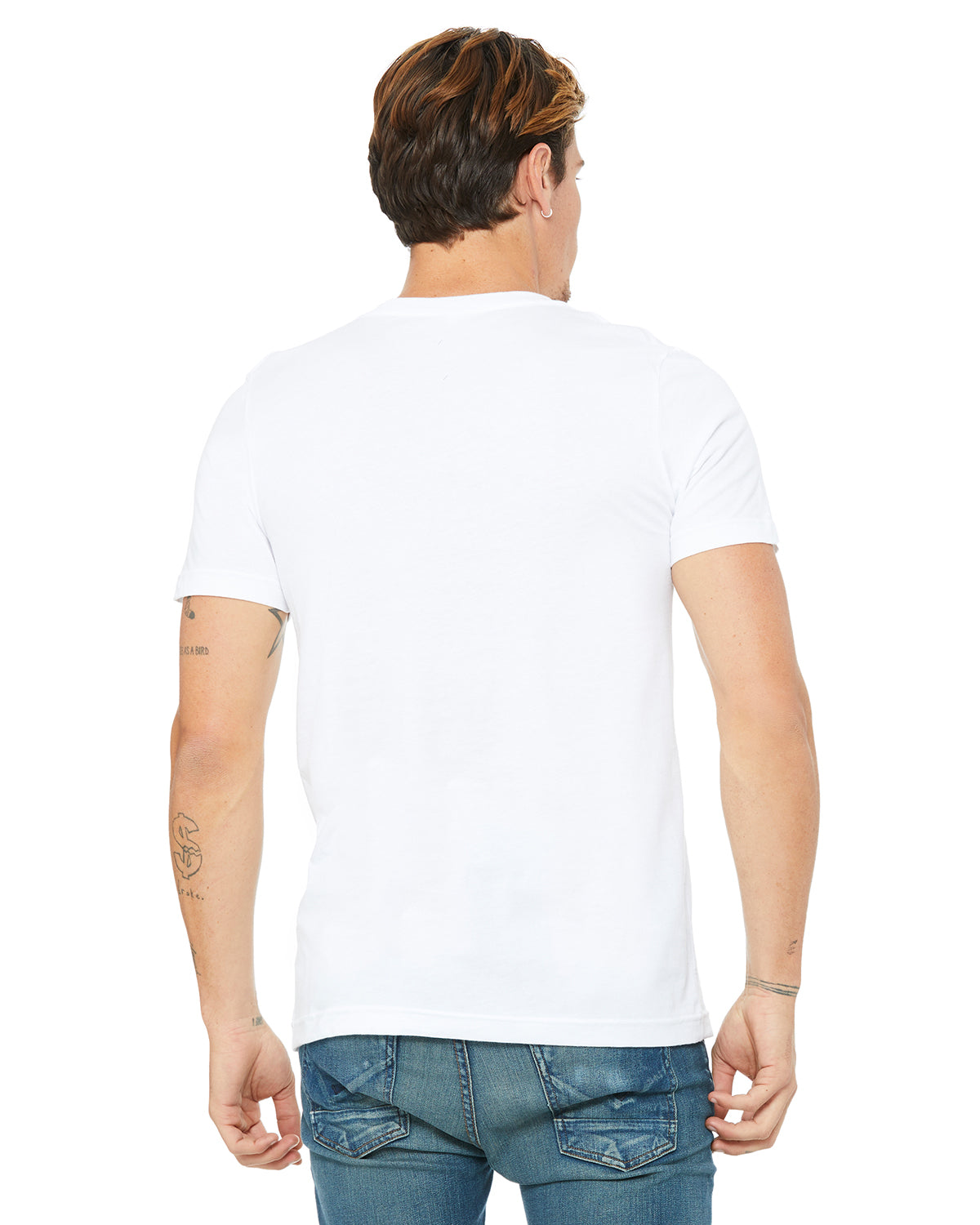 Unisex Jersey Short-Sleeve V-Neck T-Shirt - White