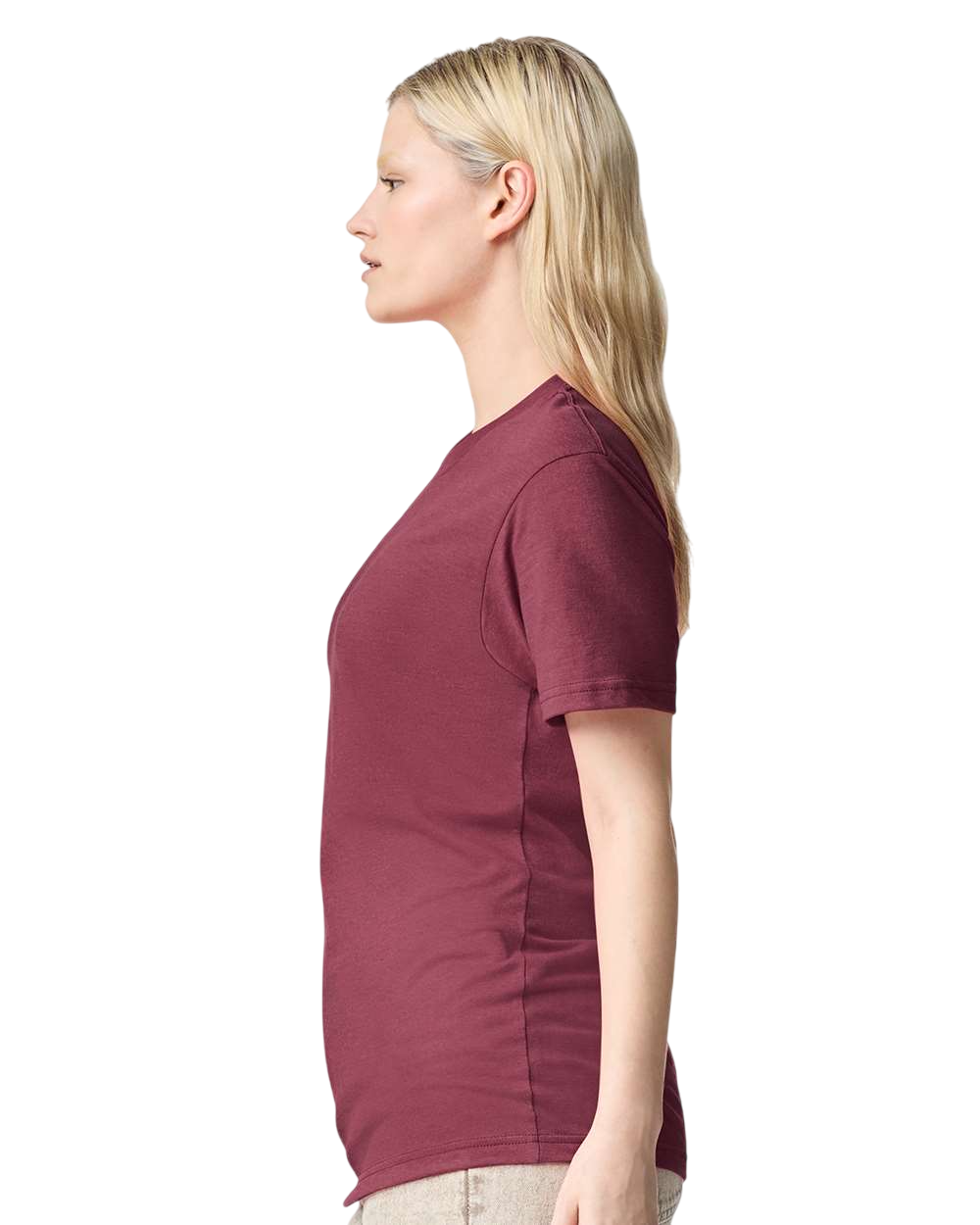 Unisex CVC T-Shirt - Heather Cranberry