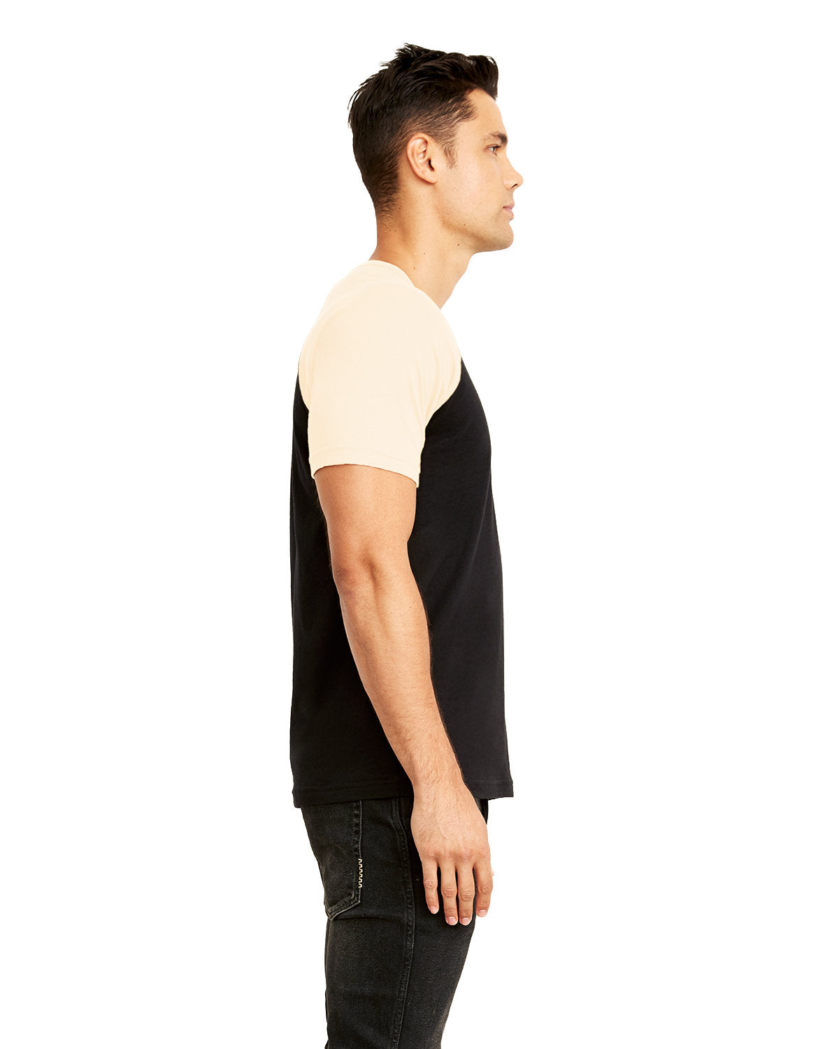 Unisex Raglan Short-Sleeve T-Shirt - Natural / Black
