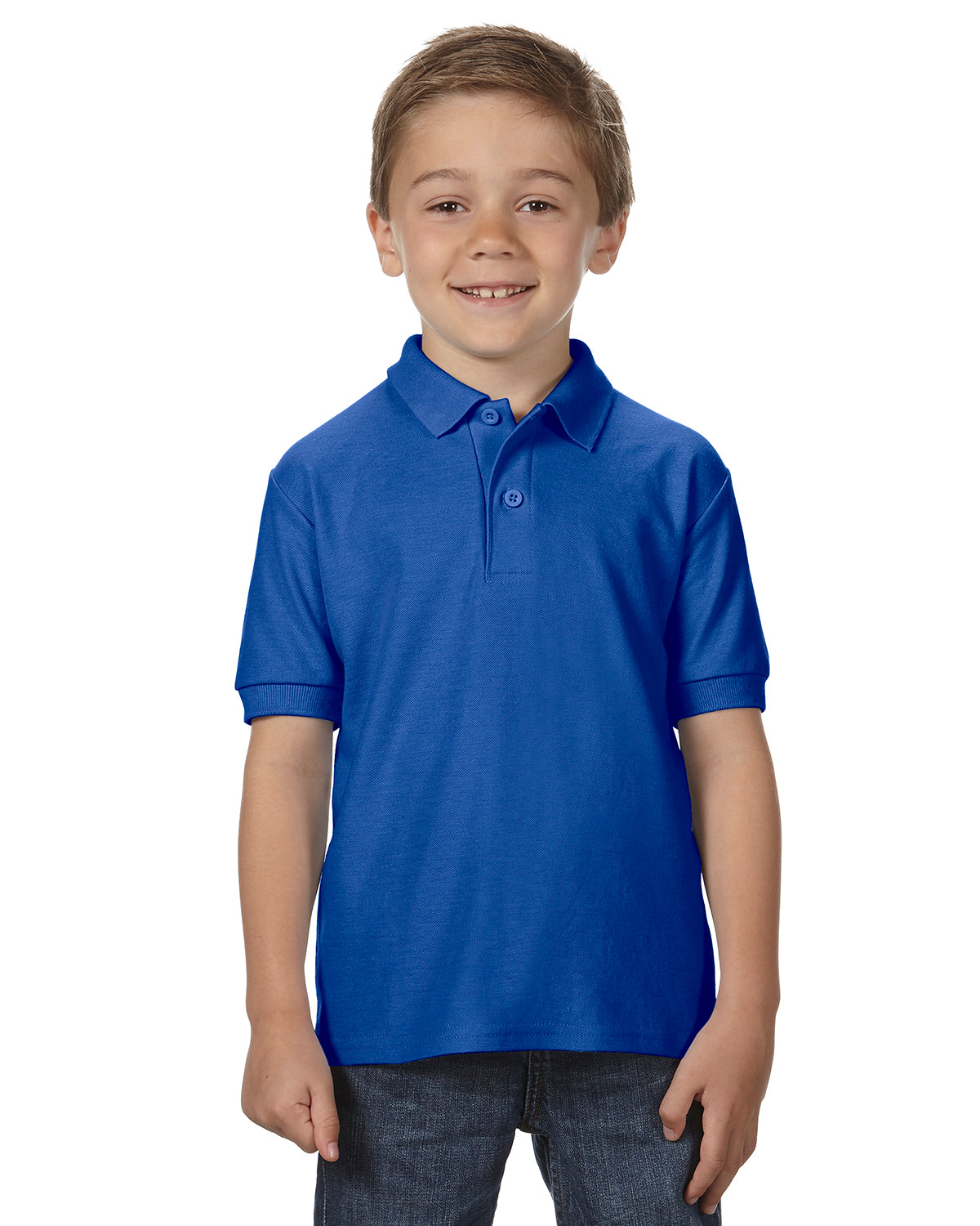 Youth Double Piqué Polo - Royal