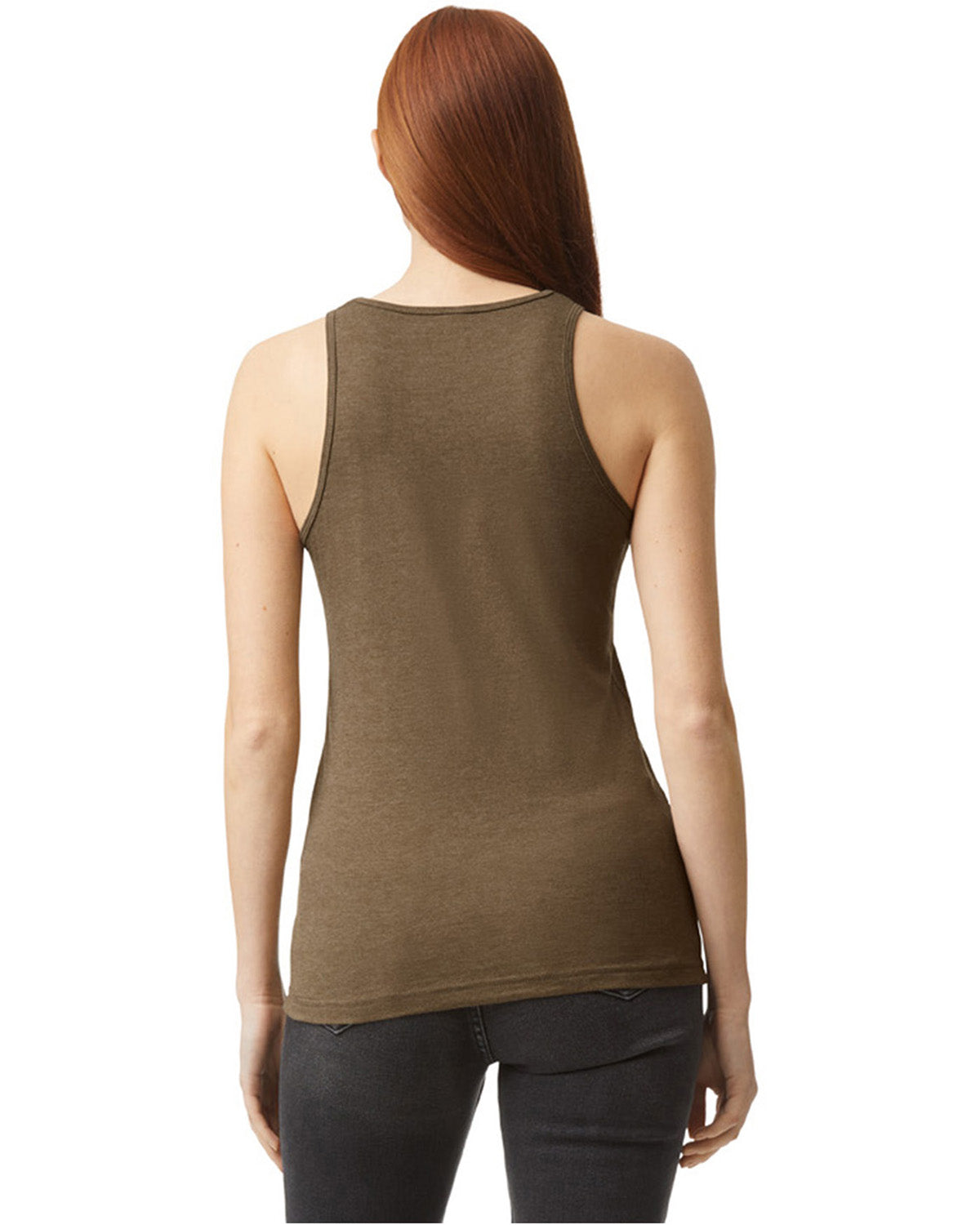 Women's CVC Racerneck Tank - Heather Army