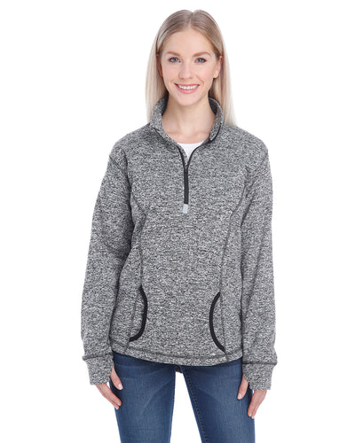 Women's Cosmic Fleece Quarter-Zip - Charcoal Fleck / Black