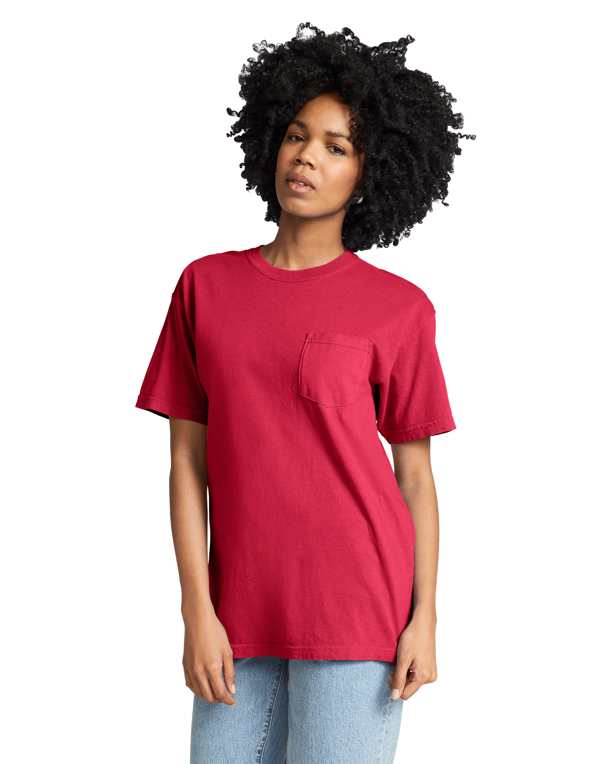 Unisex Heavyweight RS Pocket T-Shirt - Red