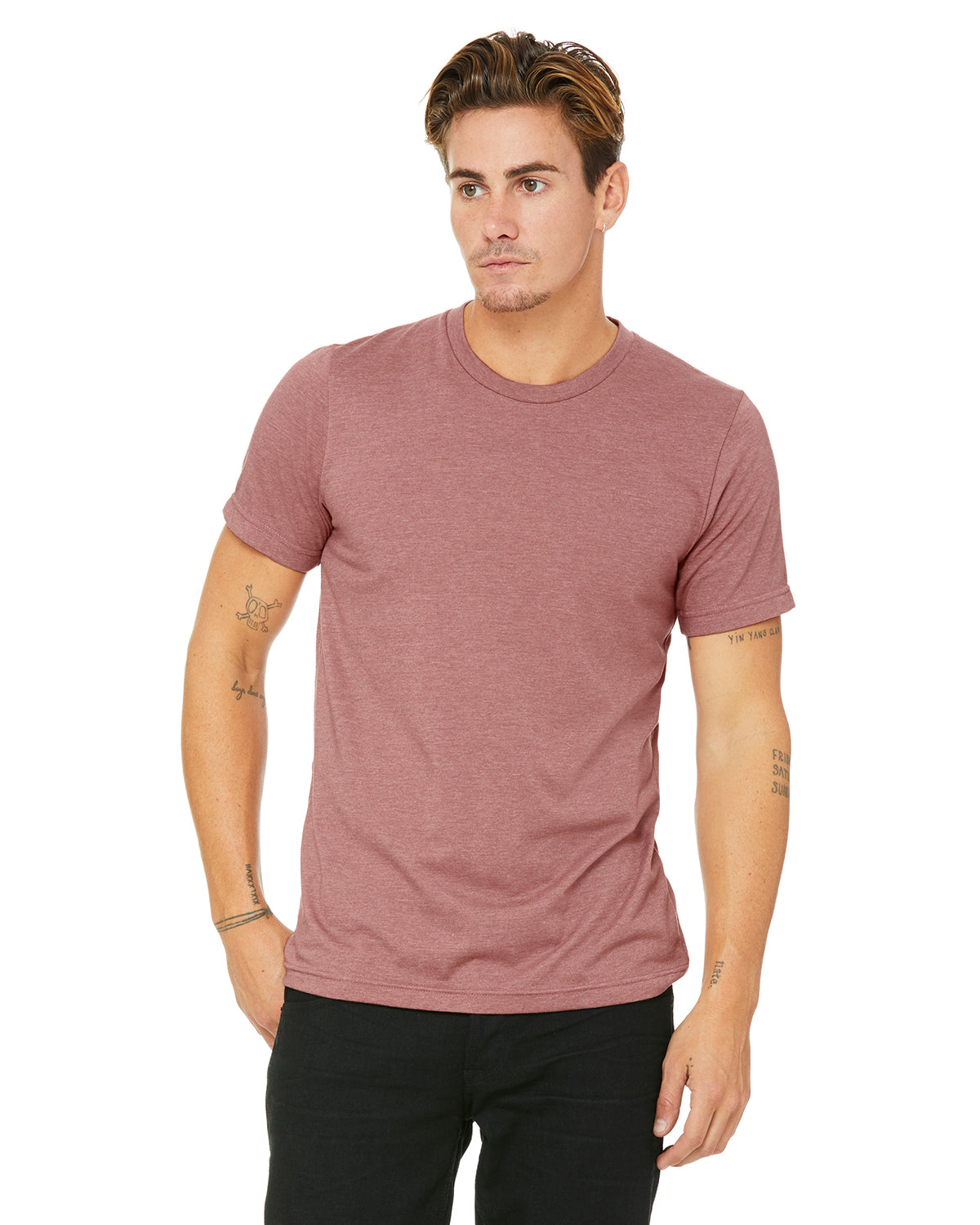 Unisex Heather CVC T-Shirt - Heather Mauve