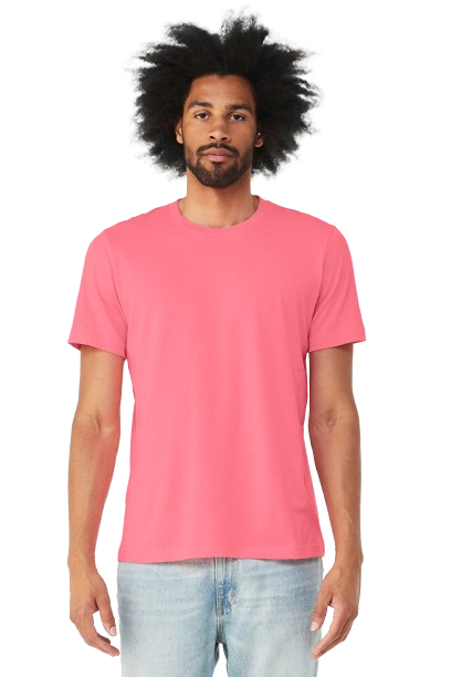 Unisex Heather CVC T-Shirt - Neon Pink