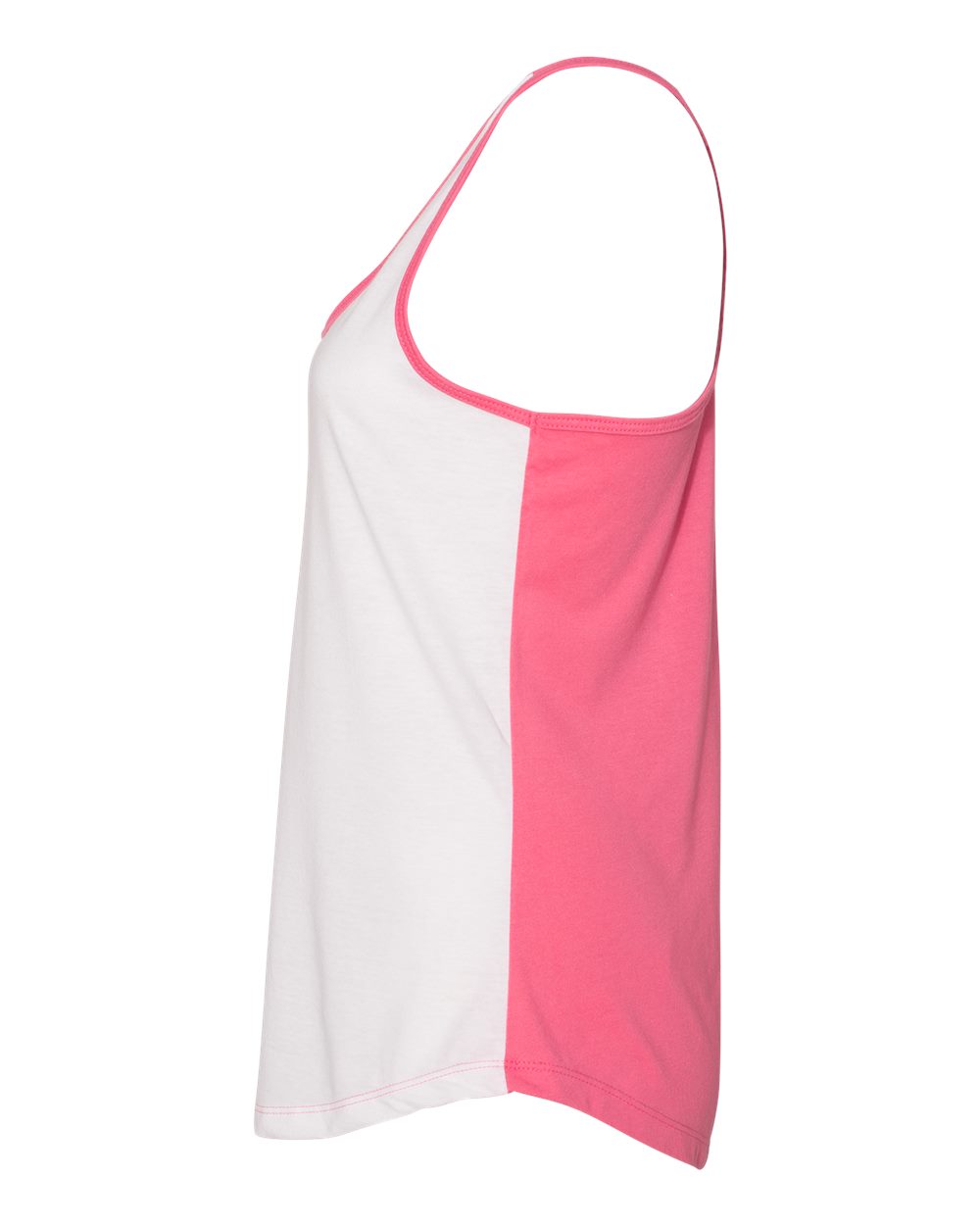 Women's Ideal Colorblock Racerback Tank - White / Hot Pink