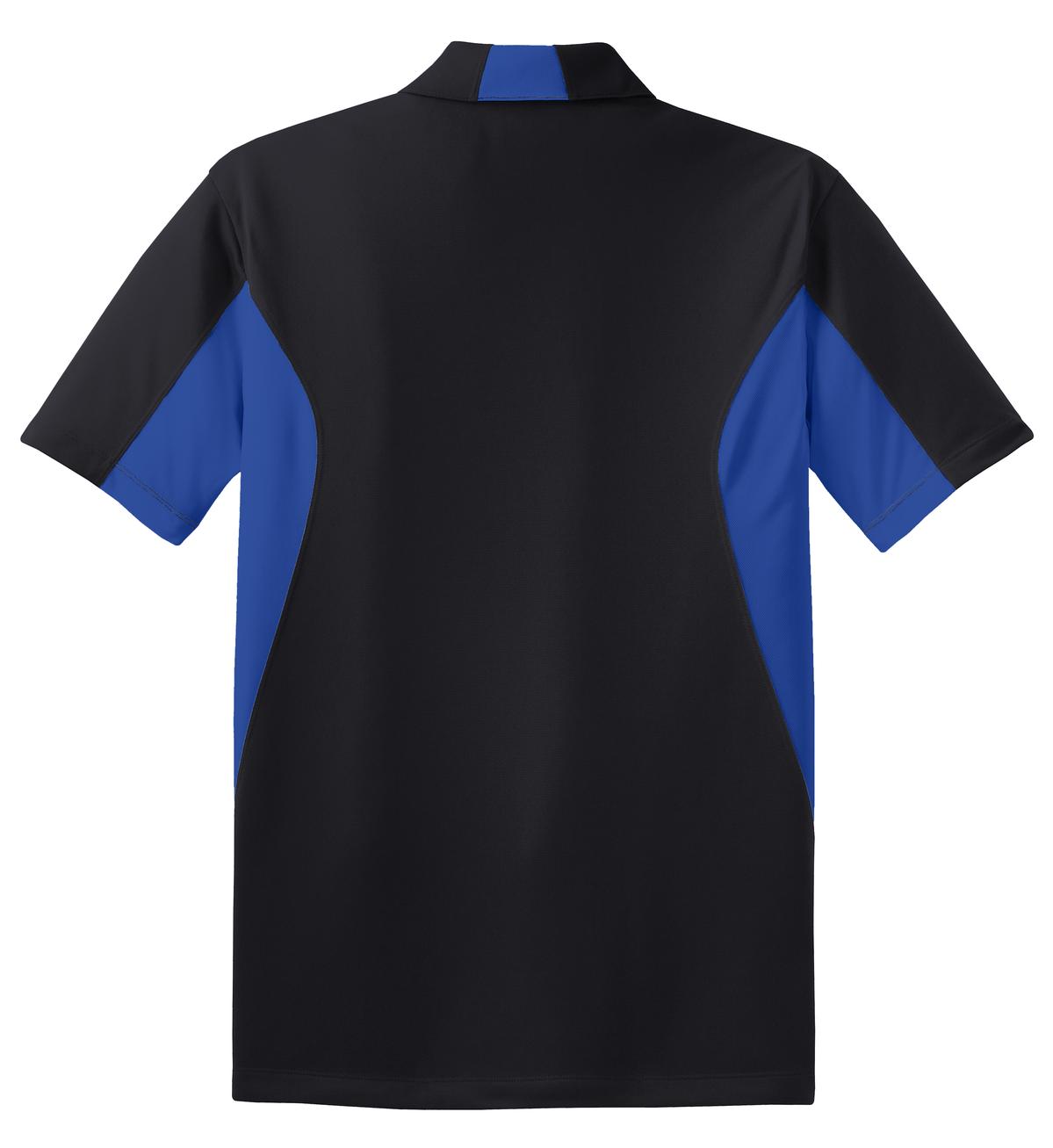 Men's Side Blocked Micropique Sport-Wick Polo - Black / True Royal