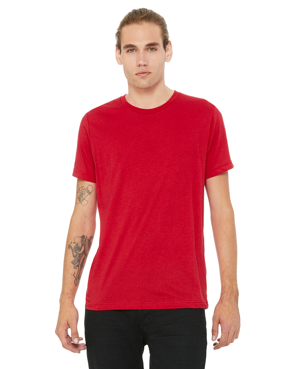 Unisex Poly-Cotton Short-Sleeve T-Shirt - Red