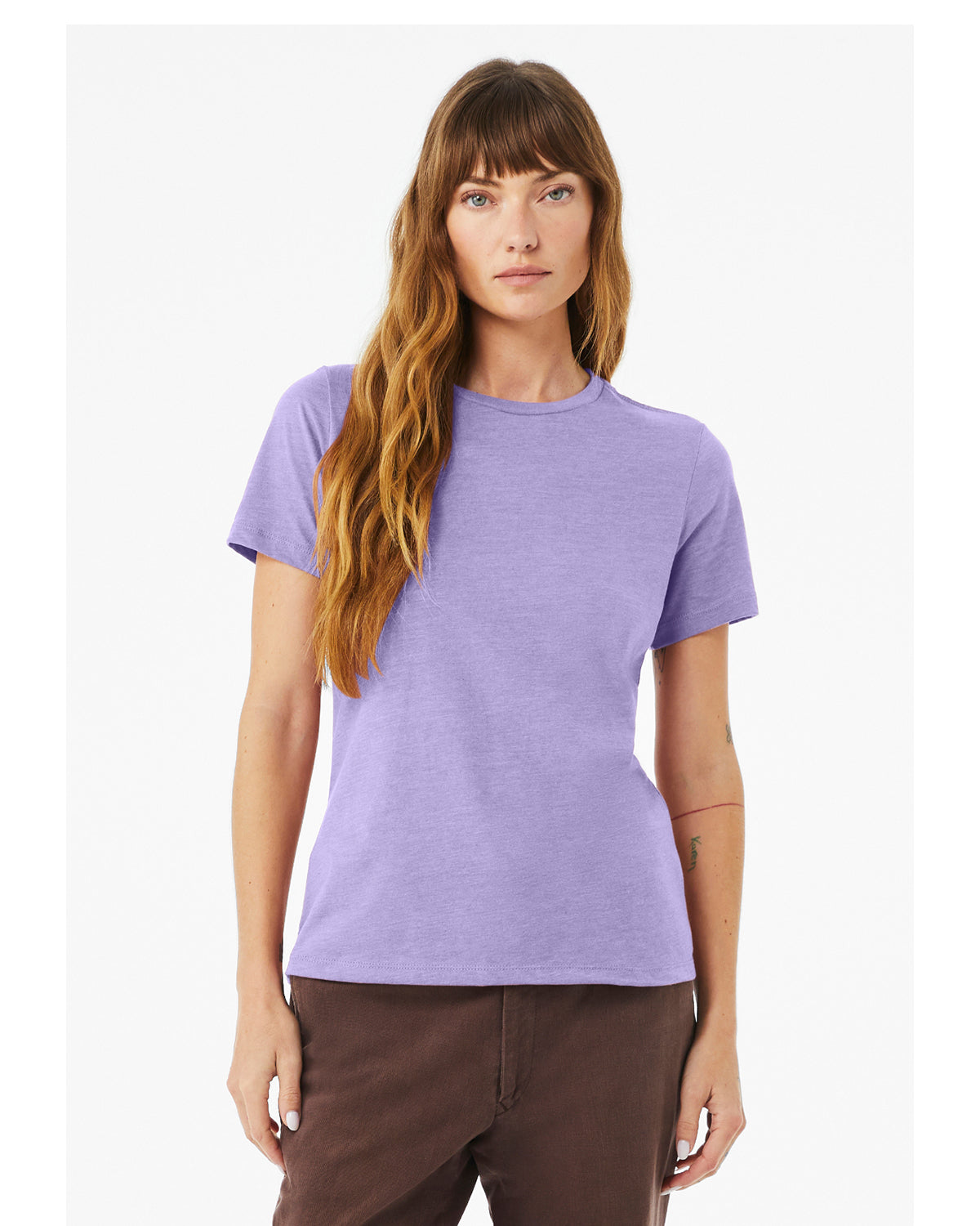 Women's Heathered Relaxed Jersey Short-Sleeve T-Shirt - Heather Dark Lavendr