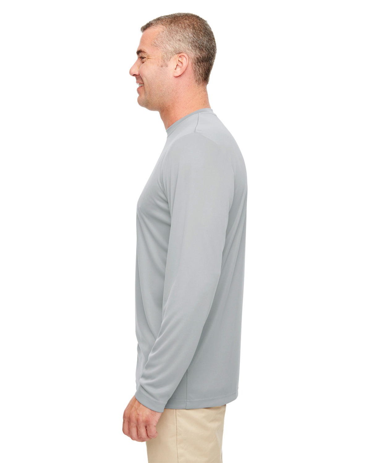 Men's Cool & Dry Performance Long-Sleeve Top - Gray