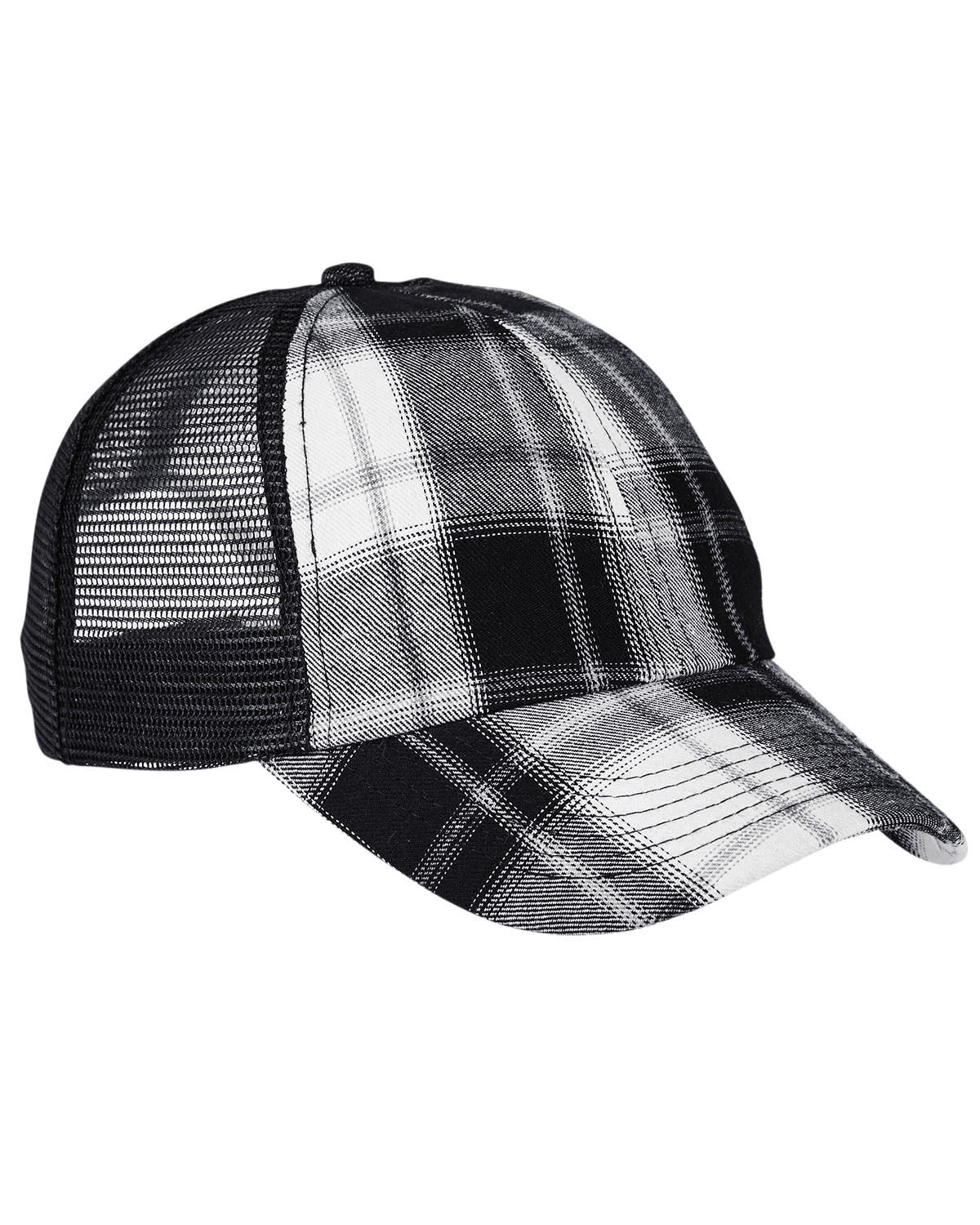 Vibe Cap - White / Black Plaid