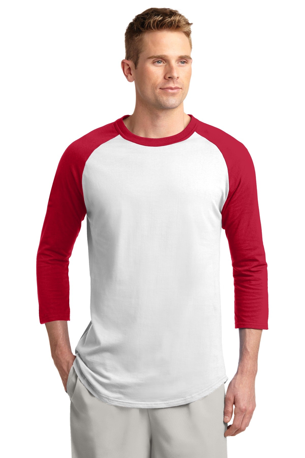 Unisex Colorblock Raglan Jersey - White / Red