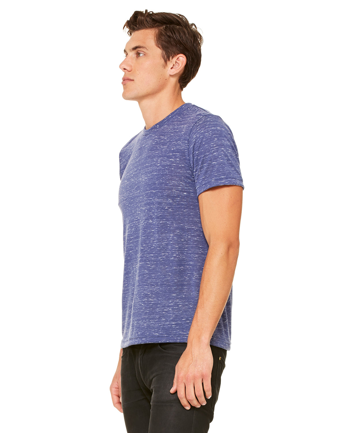 Unisex Poly-Cotton Short-Sleeve T-Shirt - Navy Marble