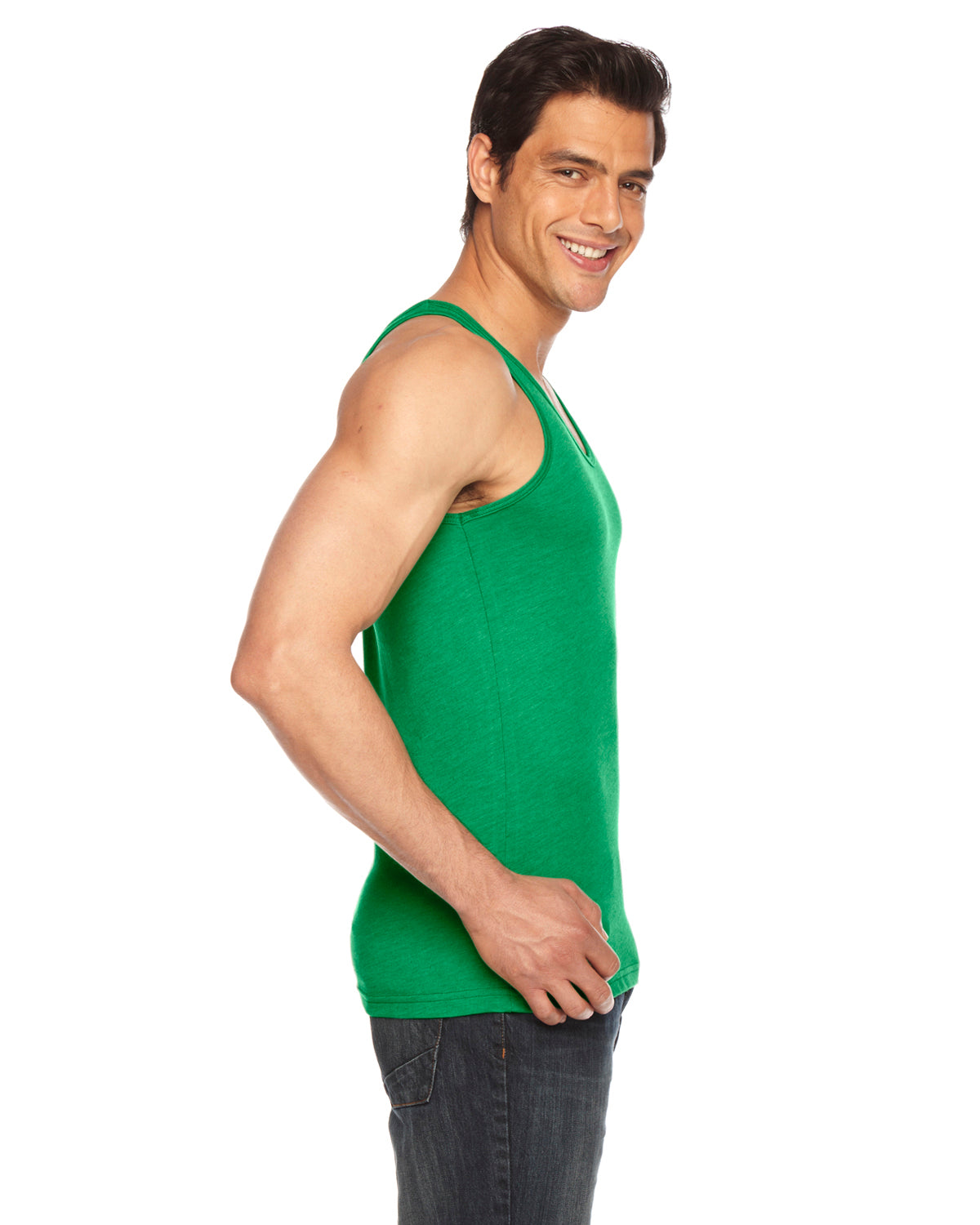 Unisex Poly-Cotton Tank - Heather Kelly Green