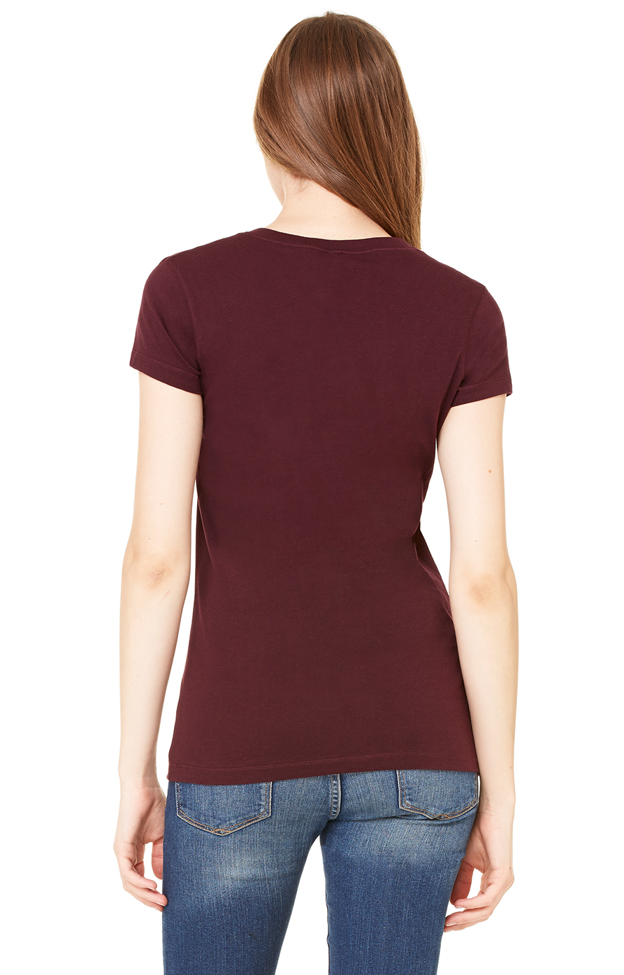 Women's Jersey Short-Sleeve V-Neck T-Shirt - Plum
