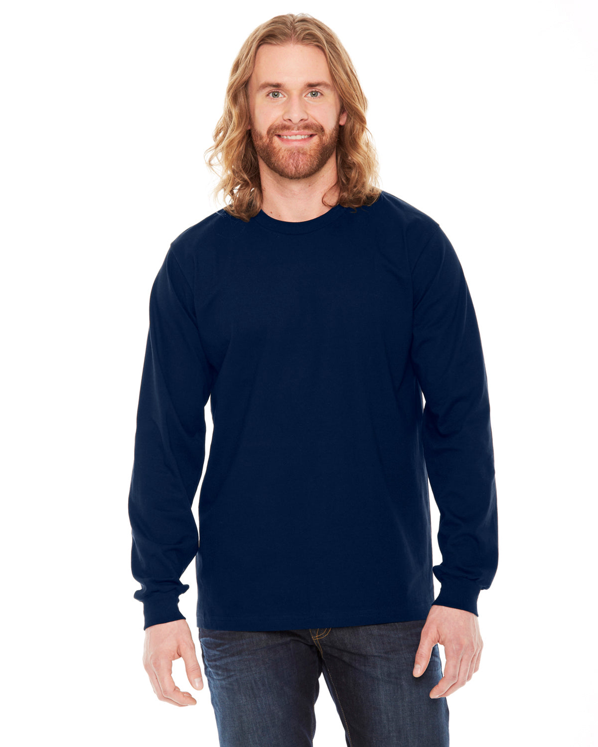 Unisex Fine Jersey Long-Sleeve T-Shirt - Navy