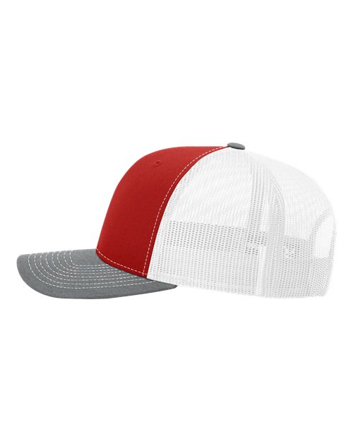 Richardson 112 Red/ White/ Heather Grey — direct side