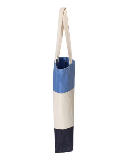 Q-Tees Q125900 Navy/ Natural/ Carolina Blue — direct side