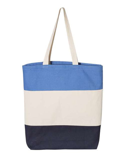 Q-Tees Q125900 Navy/ Natural/ Carolina Blue — front