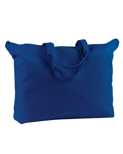Canvas Zippered Book Tote - Navy