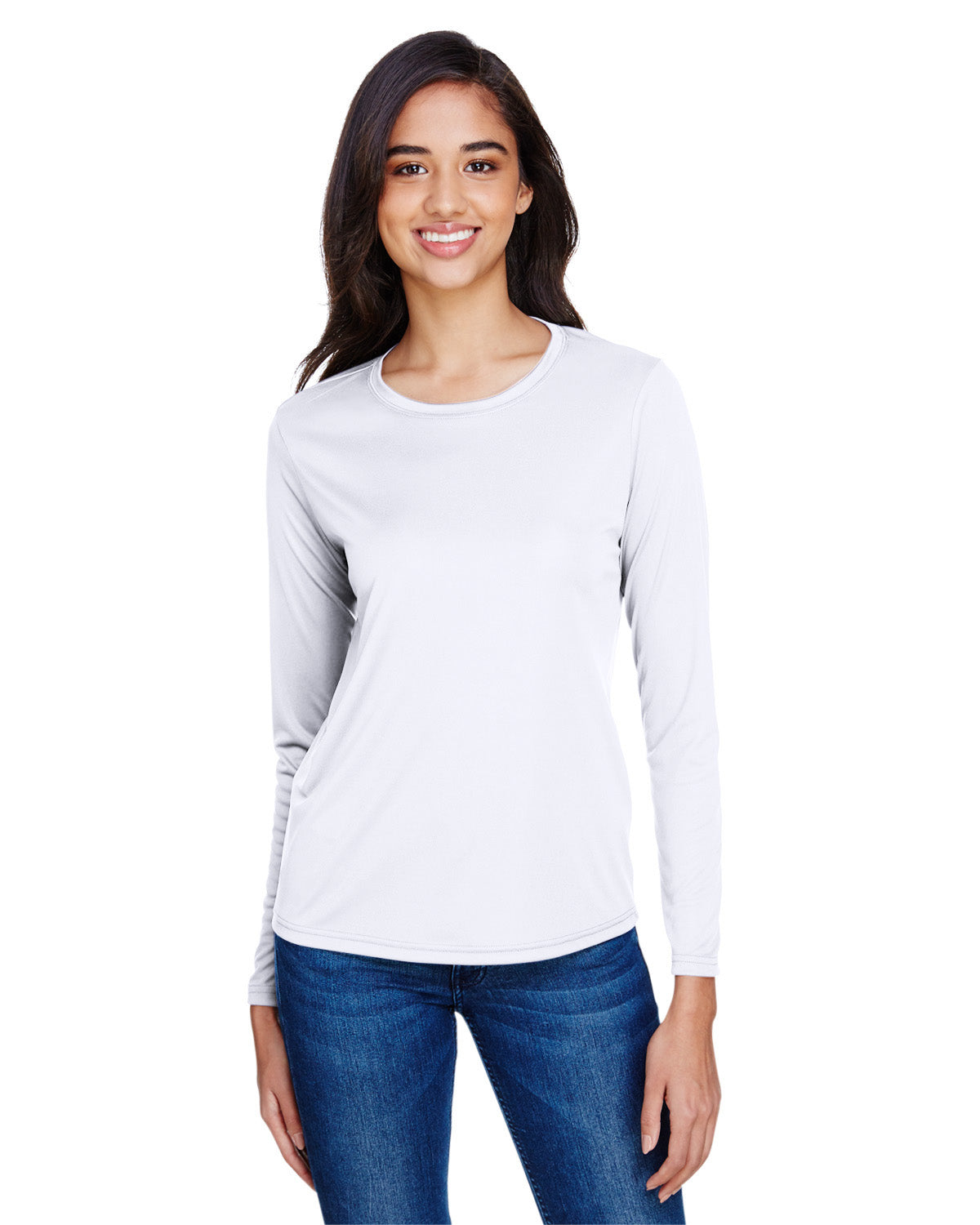 Women's Long Sleeve Cooling Performance Crew Shirt - White
