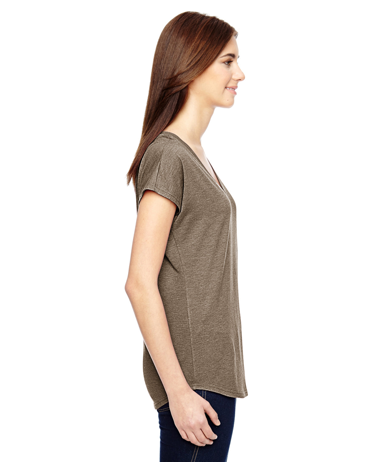 Women's Triblend V-Neck T-Shirt - Heather Slate
