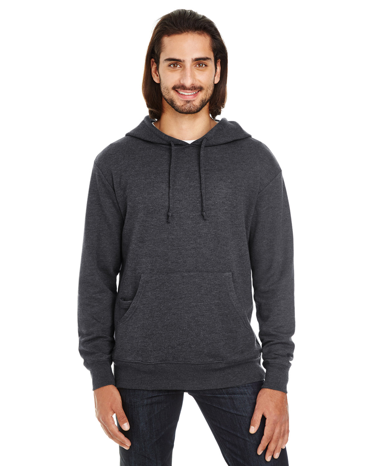 Unisex Triblend French Terry Hoodie - Black Heather