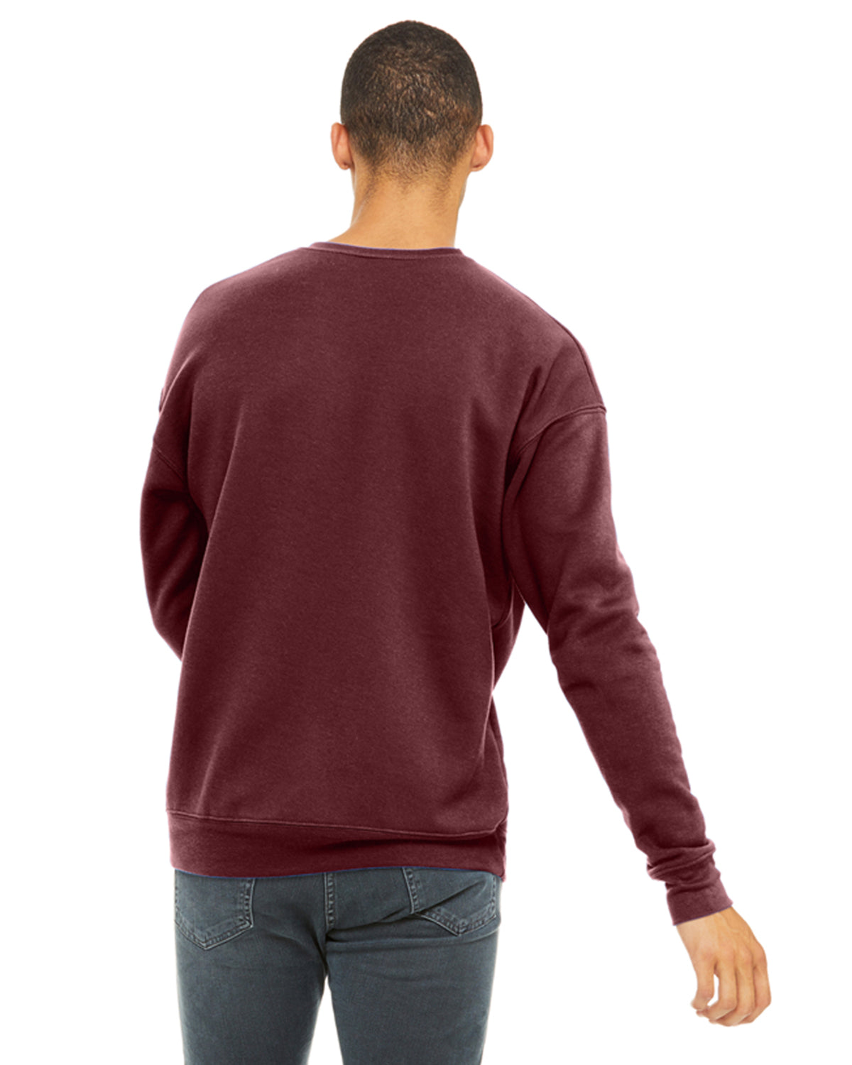 Unisex Drop Shoulder Fleece - Maroon
